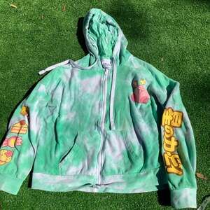 Kirby Tie Dye Mint Green Full Zip Graphic Hoodie